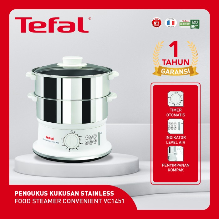 Jual Tefal Food Steamer Stainless Vc1451 / Pengukus / Kukusan / Dandang