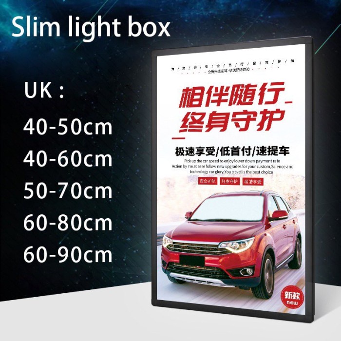 Jual Promo Slimlite Magnetic Light Pro 40X50-60-90Cm Slim Light Box Led ...