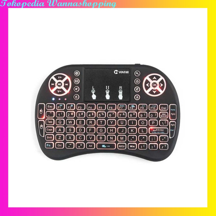 Jual MINI KEYBOARD WIRELESS ANDROID TV WITH TOUCHPAD RGB 2.4GHZ ...