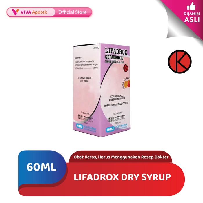 Jual Lifadrox Dry Syrup / Cefadroxil / Antibiotik / Infeksi Bakteri (60