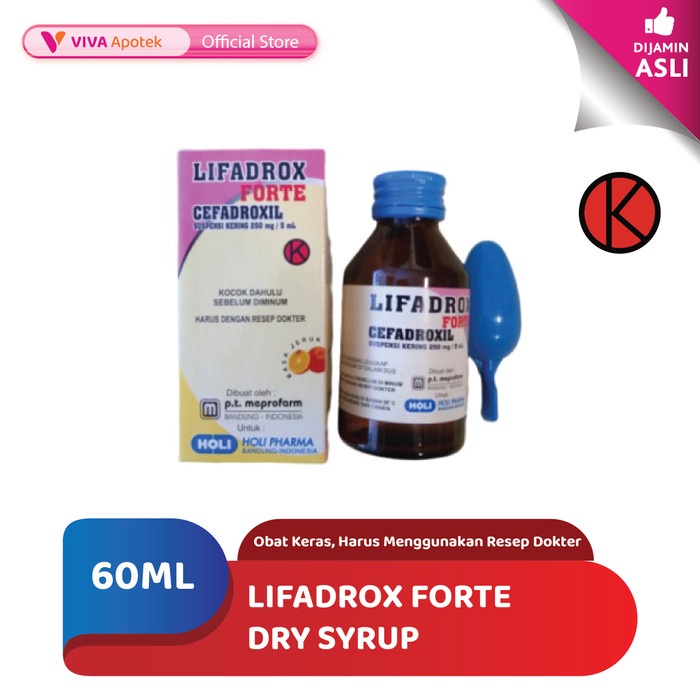Jual Lifadrox Forte Dry Syrup / Cefadroxil / Antibiotik (60 ml