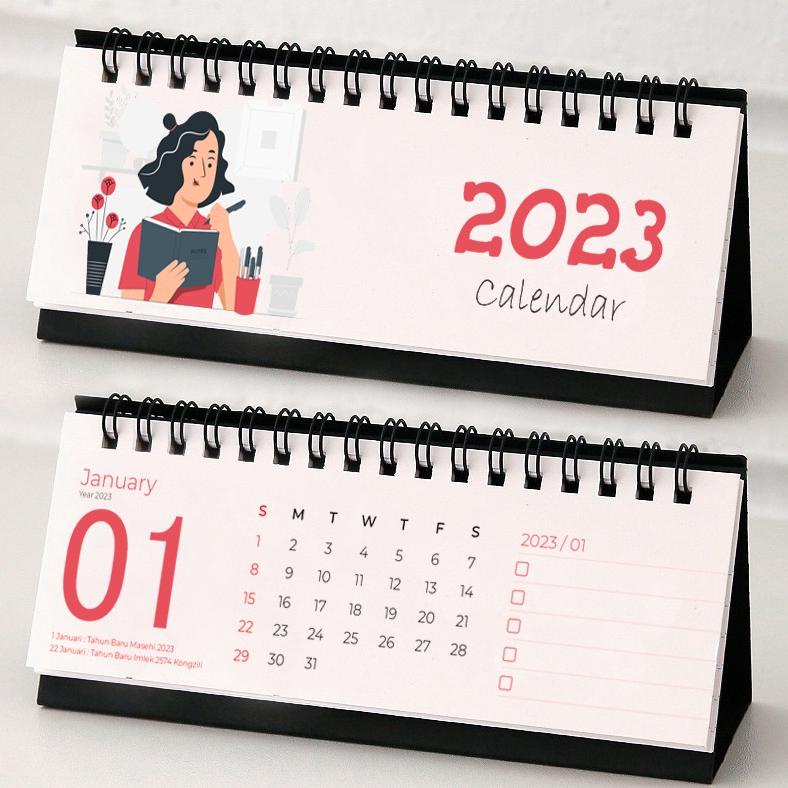 Jual Kalender duduk 2023 Horizontal Ukuran Mini, Medium dan Besar Untuk