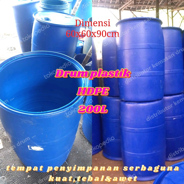 Jual Tong Sampah Drum Plastik Hdpe 200l Pxlxt595991cm Shopee Indonesia 5602