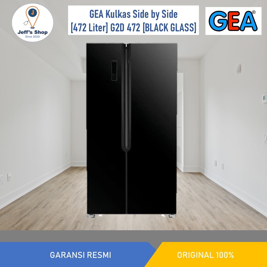 Jual Gea Kulkas Side By Side Liter G D Black Glass Shopee