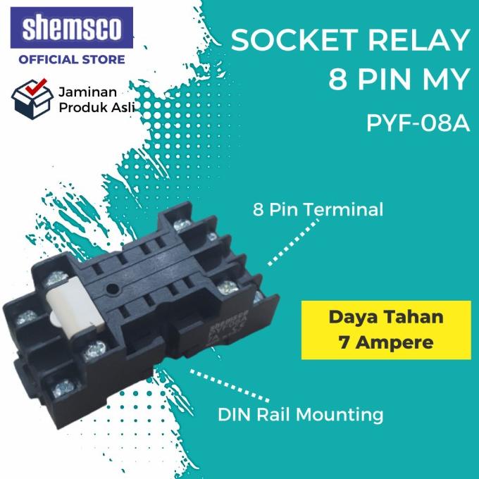 Jual COD!! Socket Relay 8 Pin MY2 MY2N Soket Relai Merk Shemsco PYF-08 ...