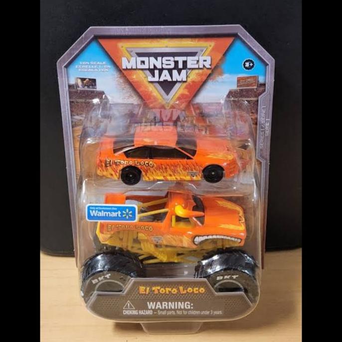 Jual Mainan Monster Jam 1:64 El Toro Loco Truck and Race Car | Shopee ...
