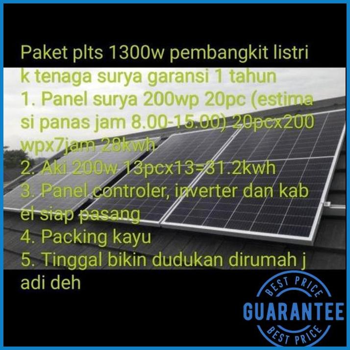 Jual PAKET PLTS 1300W PEMBANGKIT LISTRIK TENAGA SURYA GARANSI 1 TAHUN ...