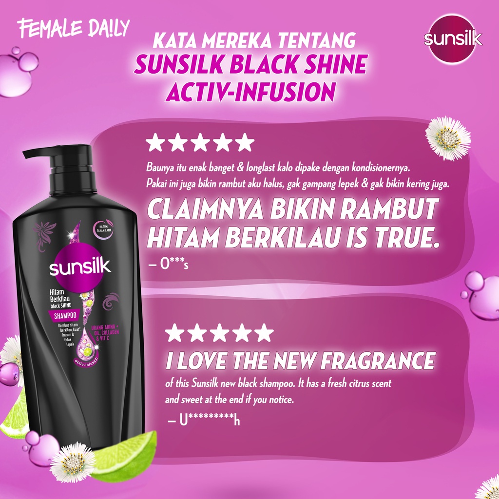 Jual Sunsilk Shampoo Rambut Hitam Berkilau Black Shine Activ