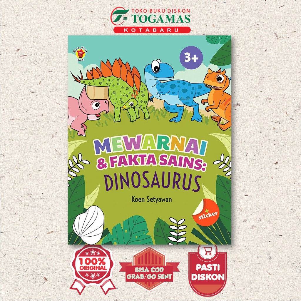 Jual Mewarnai & Fakta Sains: Dinosaurus + Stiker - Koen Setyawan