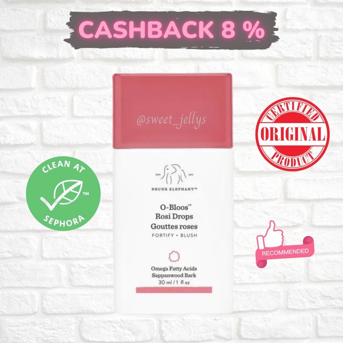 Jual Drunk Elephant O Bloos Rosi Glow Drops Obloss Obloss Blush On