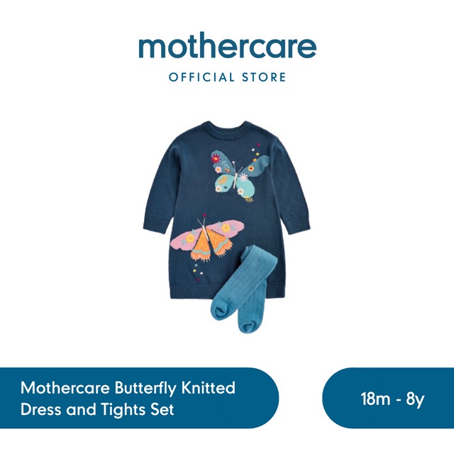 Jual Mothercare Butterfly Knitted Dress and Tights Set - Dress Anak ...
