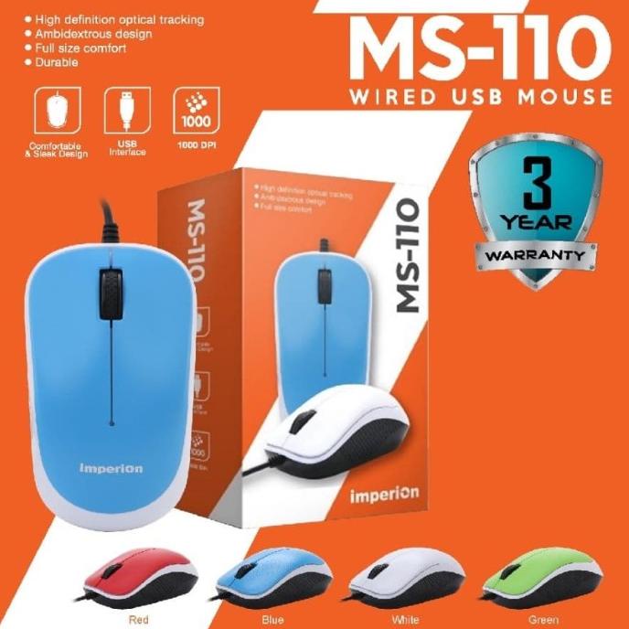 Jual MOUSE USB IMPERION OPTICAL MS-110 - MOUSE USB WIRED OPTIC MS110 ...