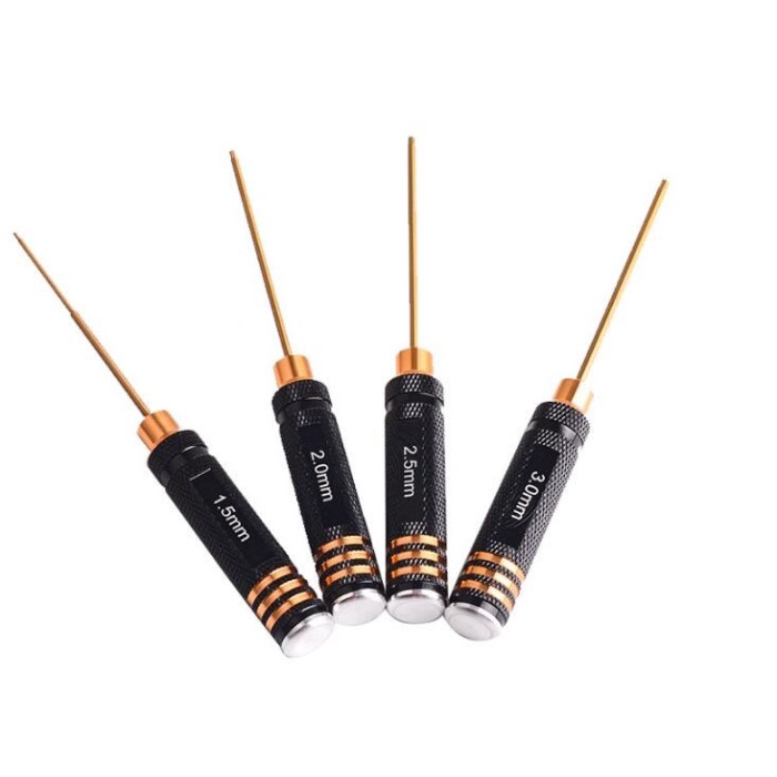 Jual RC Tools Hex Screwdriver Set Titanium Plating Hardened (4 pcs ...