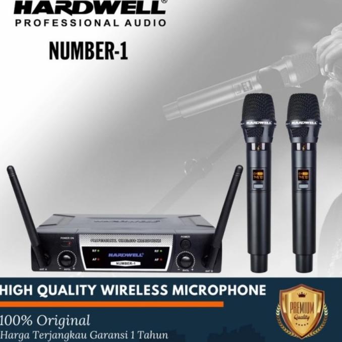 Jual MIC WIRELESS HARDWELL NUMBER 1 HANDLE 2MIC PEGANG ORIGINAL PRODUK