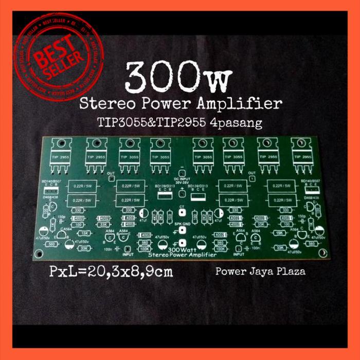 Jual | PWP | PCB 300W STEREO POWER AMPLIFIER PAKAI TR TIP3055 DAN