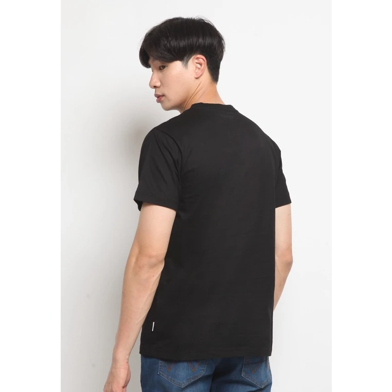 Kaos Pria Hitam Wrangler Premium Cotton Regular Fit Original foto 2