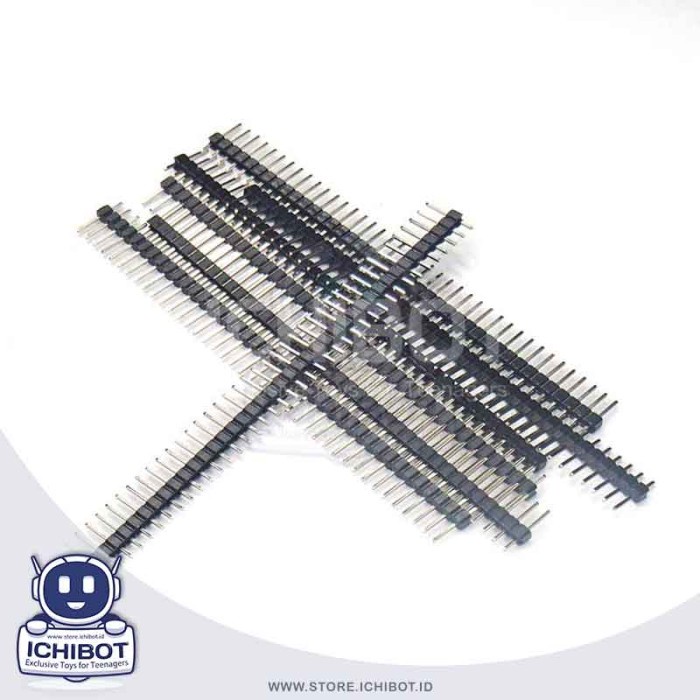Jual Pin Header Male 2.54mm Lurus 40P Hitam Single Row Connector ...