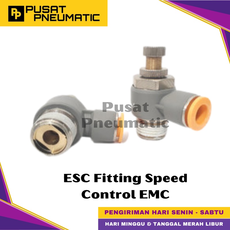 Jual ESC 08-01 Fitting Speed Control Slip Lock Selang 8mm Drat 1/8 EMC ...