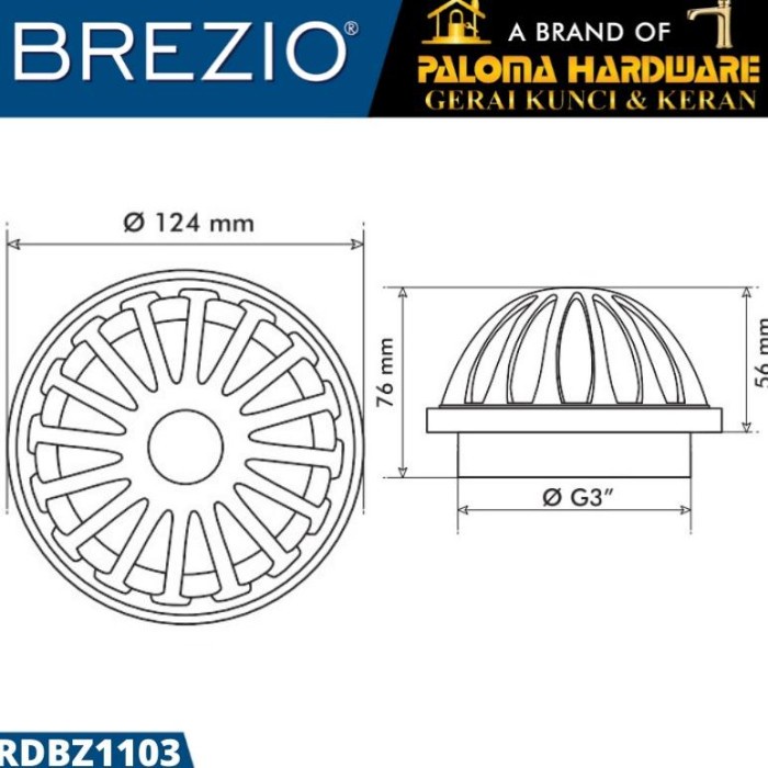 Jual Brezio Roof Drain 3" Rdbz 1103 Saringan Talang Air Saringan Dak ...