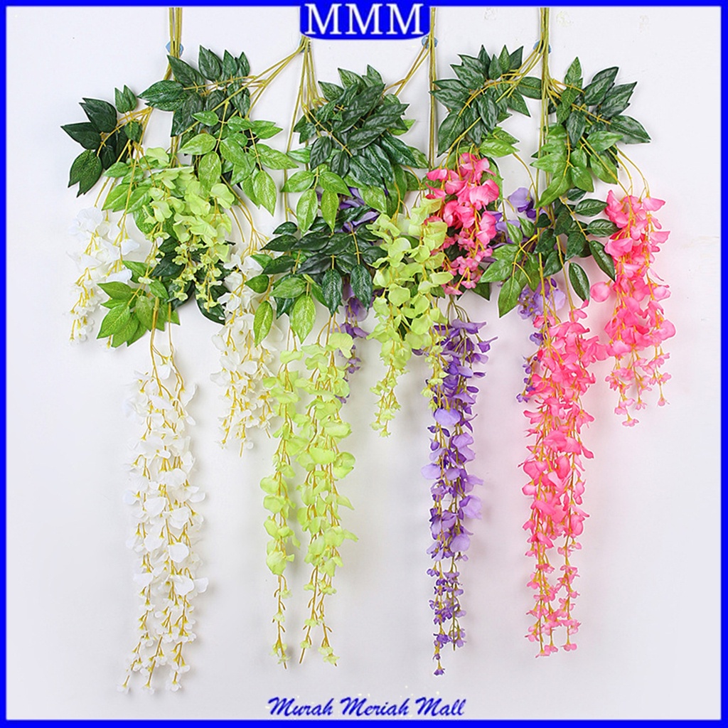 MMM Daun Plastik Wisteria Artifisial Daun Hias 54 Dekorasi Backdrop Pesta Daun Wisteria Imitasi Tanaman Sintetis 56 Dekorasi Ruangan Rumah Kamar Kantor