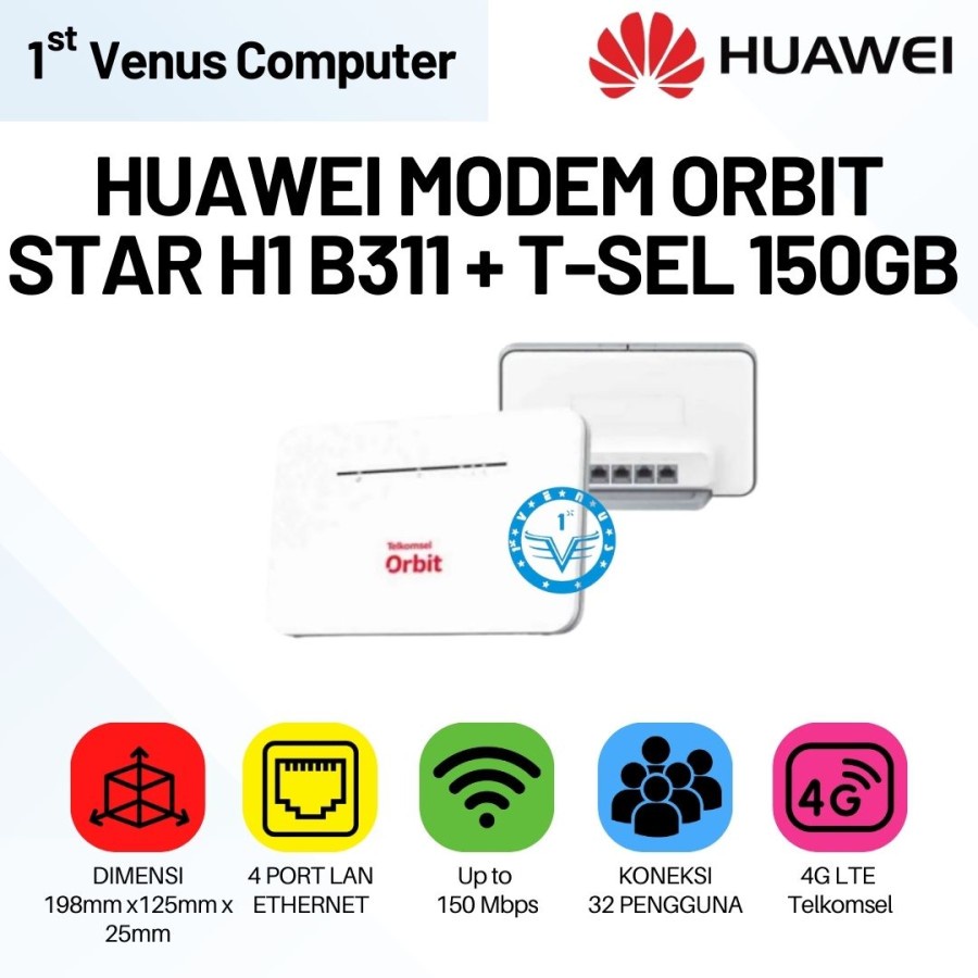 Jual MODEM MIFI WIRELESS ROUTER HUAWEI B311 ORBIT STAR SPEED 4G LTE ...