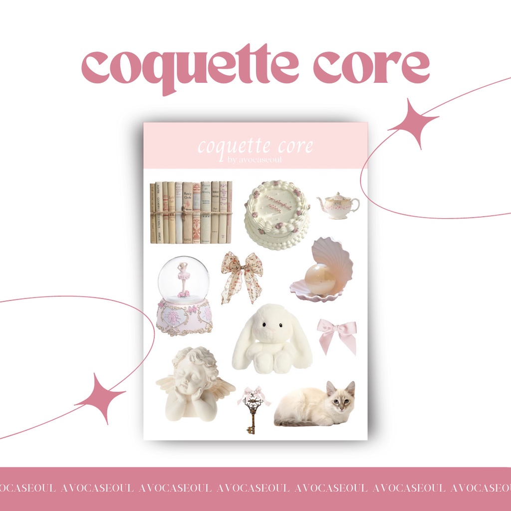 Jual [avocaseoul] sticker sheet coquette core aesthetic ins korea untuk ...