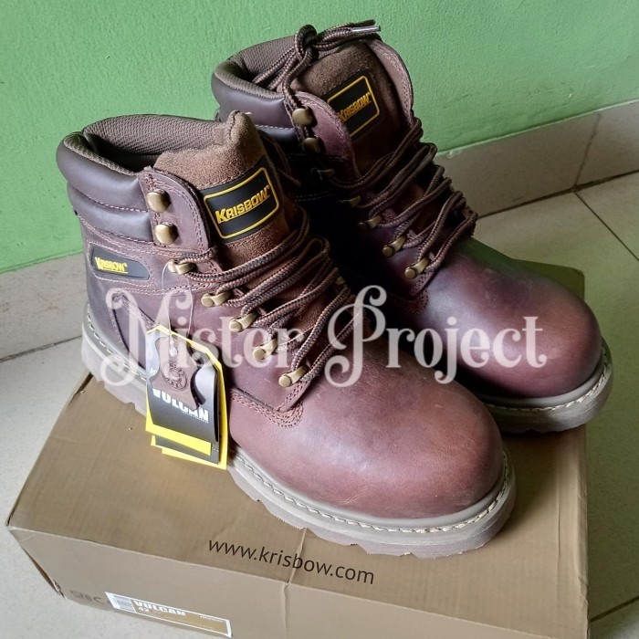 Jual New Sepatu Safety Krisbow Safety Shoes Vulcan In Brown Berkualitas Shopee Indonesia