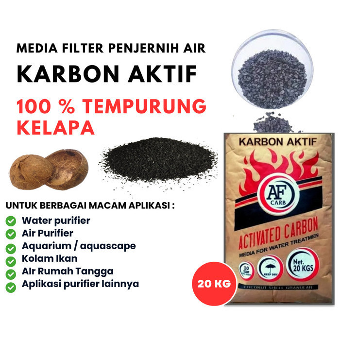 Jual Media Filter Karbon Aktif Arang Tempurung Kelapa Activated Carbon