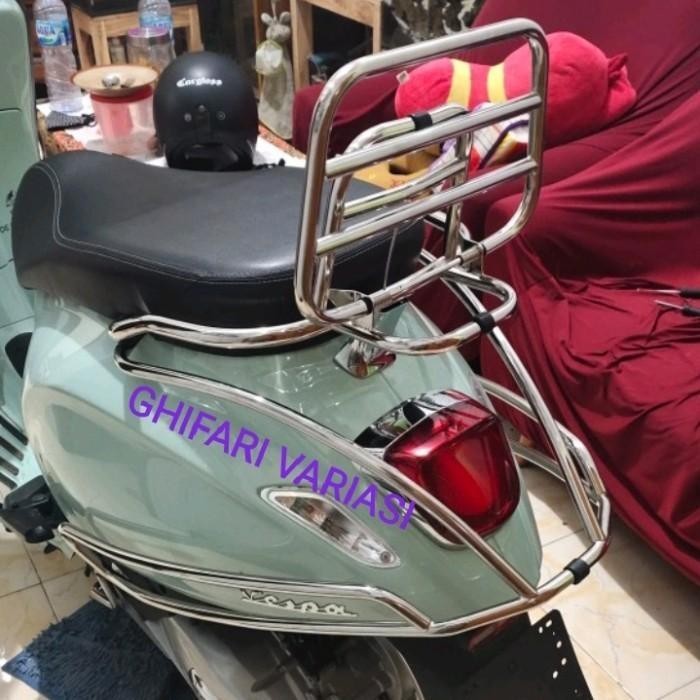 Jual Backrack Back rack dan crashbar vespa primavera sprint aksesoris Premium Original Shopee