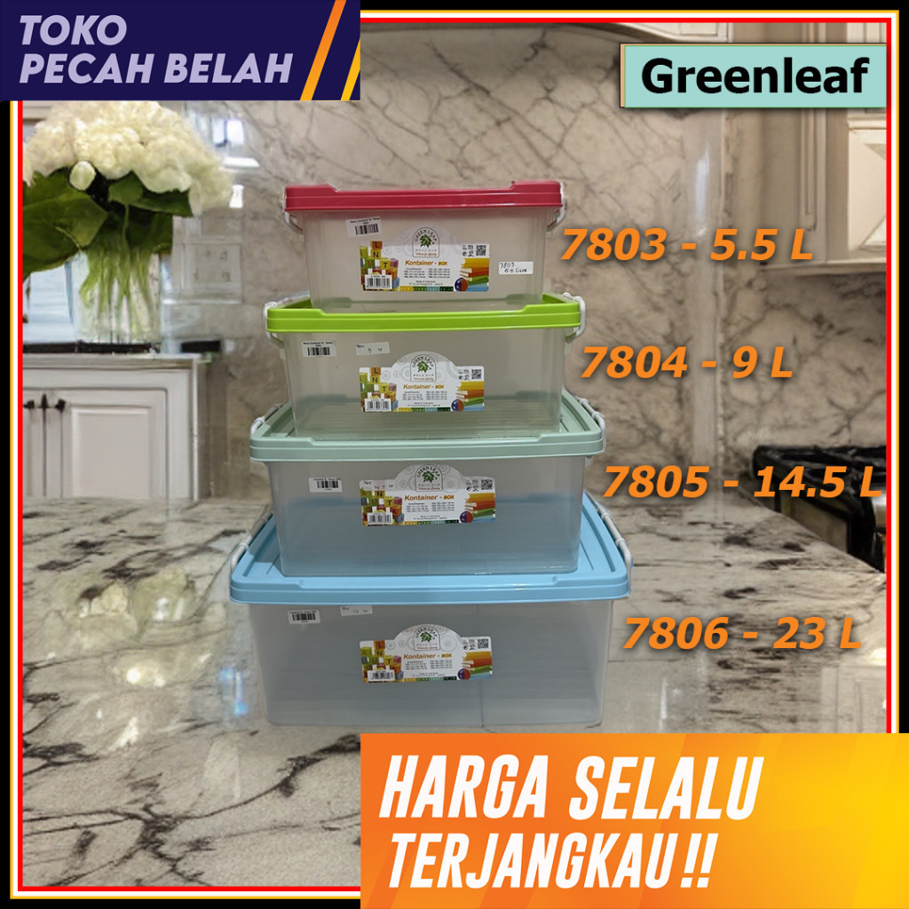Jual Box Container Q-Seven 23 Liter 7806 Green Leaf (Kotak Sepatu ...