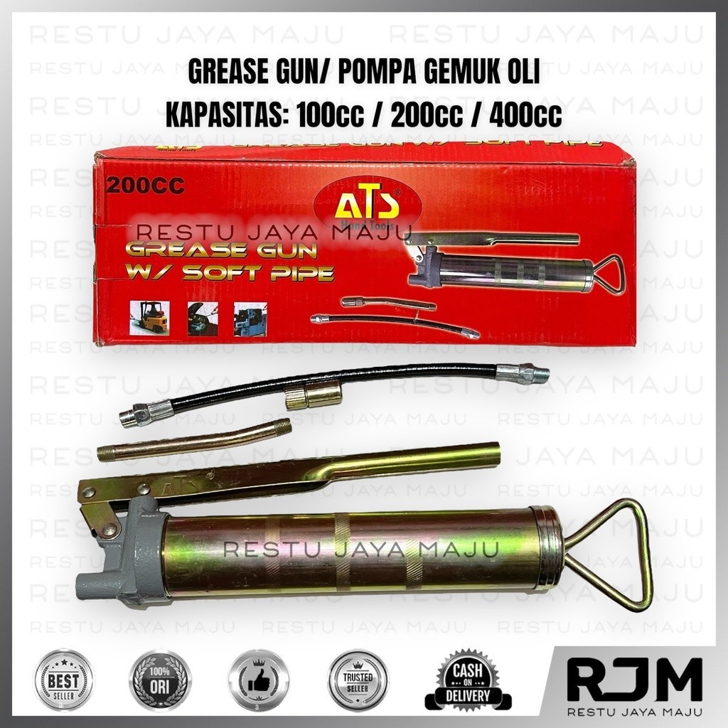 Jual ATS Grease Gun 3 Pompa Gemuk Oli Tangan Stempet Manual 100 200 ...