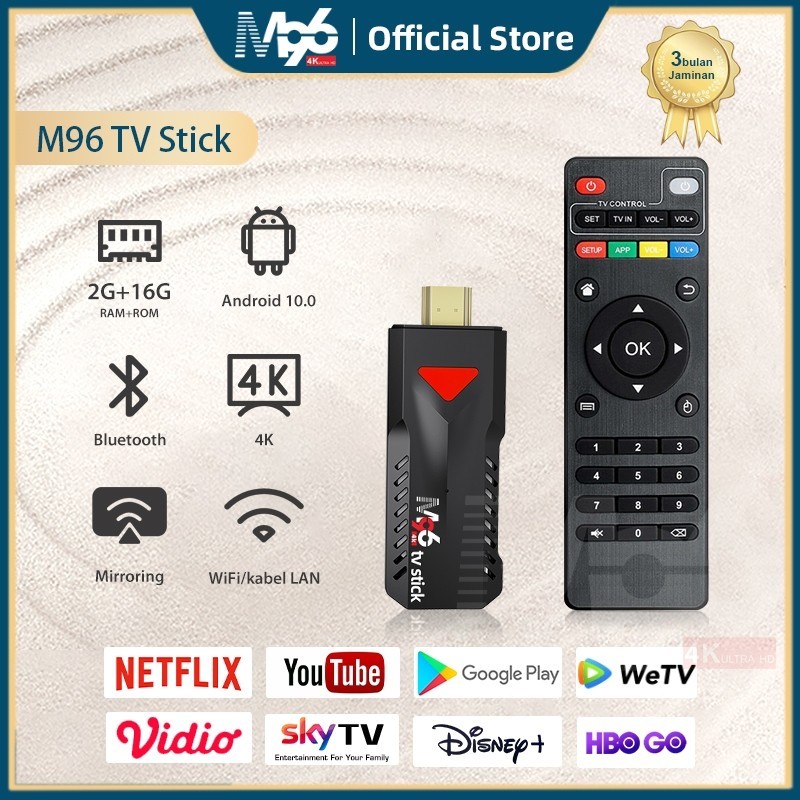 Jual M96 Tv Stick Android Ram 2gb Rom 16gb Android 10 Smart TV Stick ...