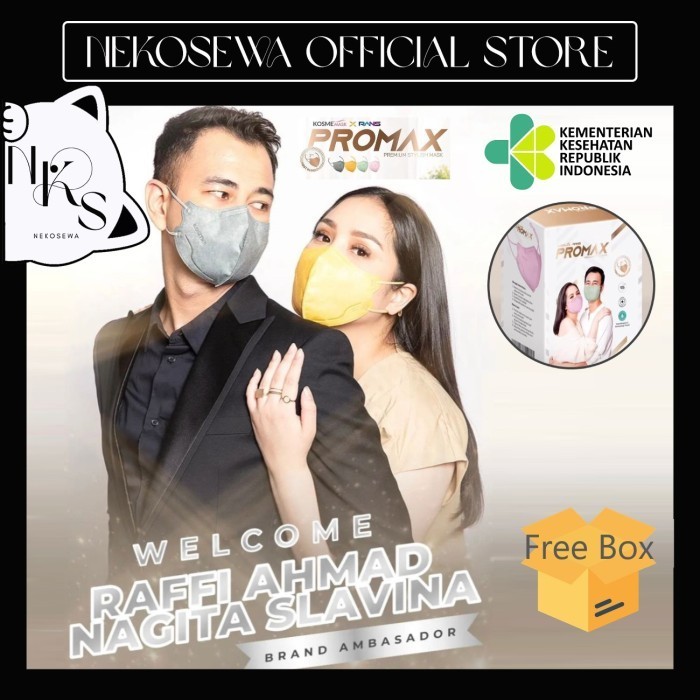 Jual Masker Kosmemask Promax Original 4 Ply/ Kosme Mask Rans 1 Box 20 ...