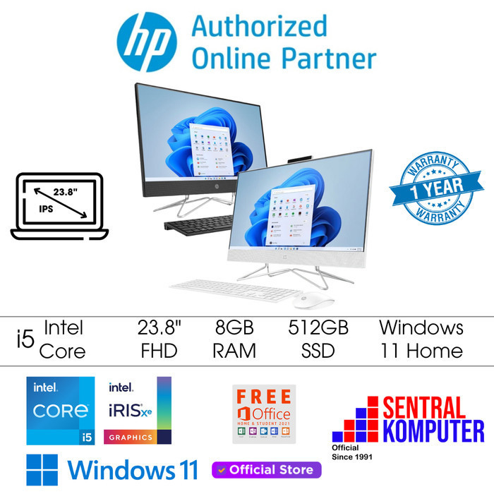 Jual HP PC AIO 24 I5 1135G7 8GB 512GB SSD Win 11 Office Home Student   Id 11134201 7r98u Lreio3ud90yl07