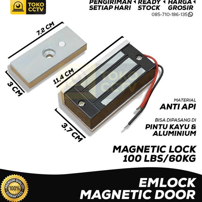 Jual Emlock Magnetic Lock Door 60 Kg || Mini Emlock 100 Lbs | Shopee ...