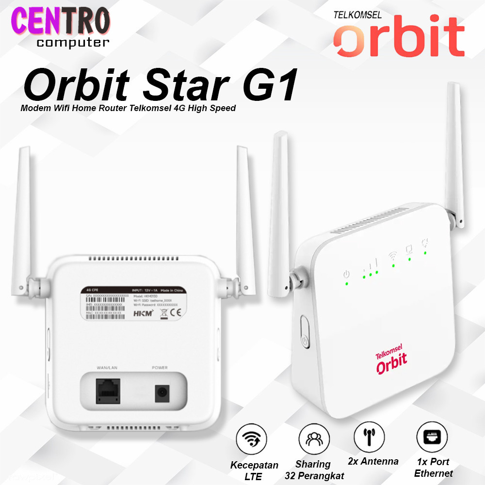 Jual Orbit Star G1 Modem Wifi Home Router Telkomsel 4G High Speed ...