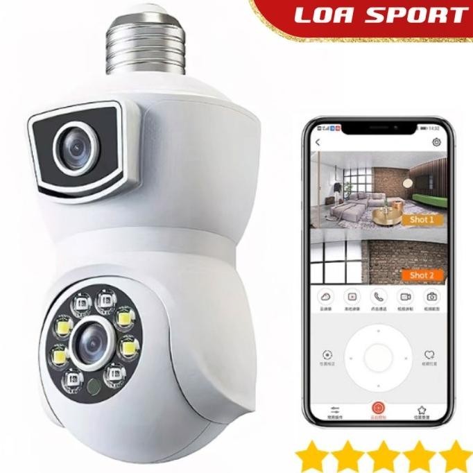 Jual Kamera Cctv Fitting Lampu E27 Dual Lens Wifi Speaker Human