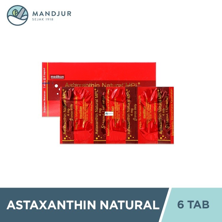 Jual Astaxanthin Natural Mpl 4 mg 6 Kapsul Suplemen Antioksidan