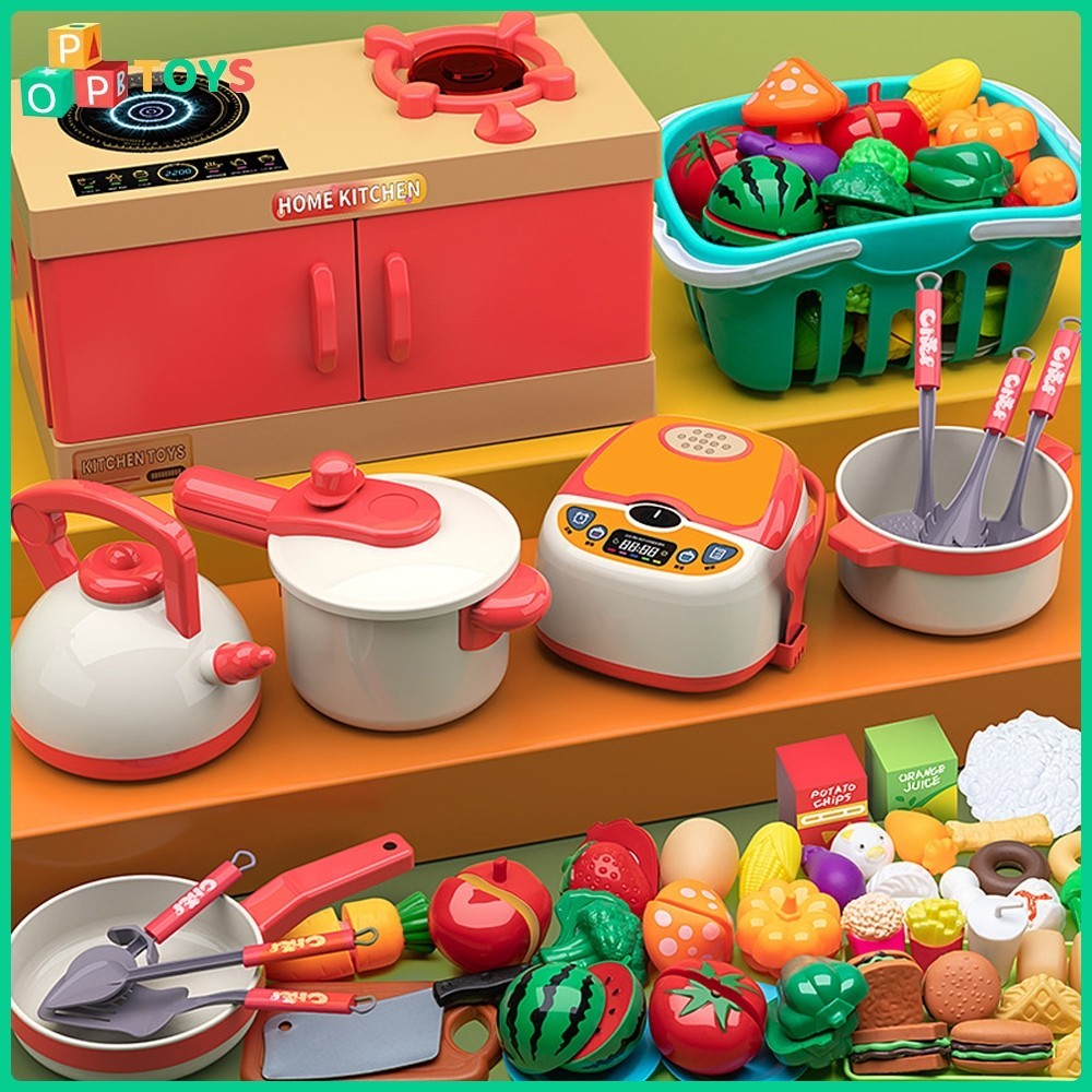 Jual Poptoys 33/56/84 Pcs 3-6 Tahun Mainan Kitchen Set Mainan Potong ...