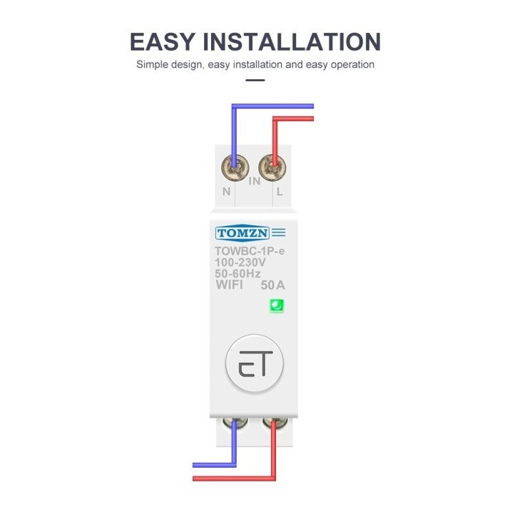 Jual Ewelink Wifi 1 Phase On-Off Switch Breaker 32A 220Vac Din Rail ...
