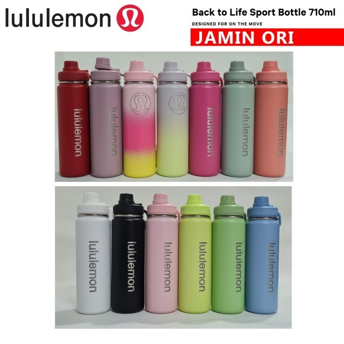 Jual sport water bottle LULULEMON 24oz 710ml back to life botol minum ...