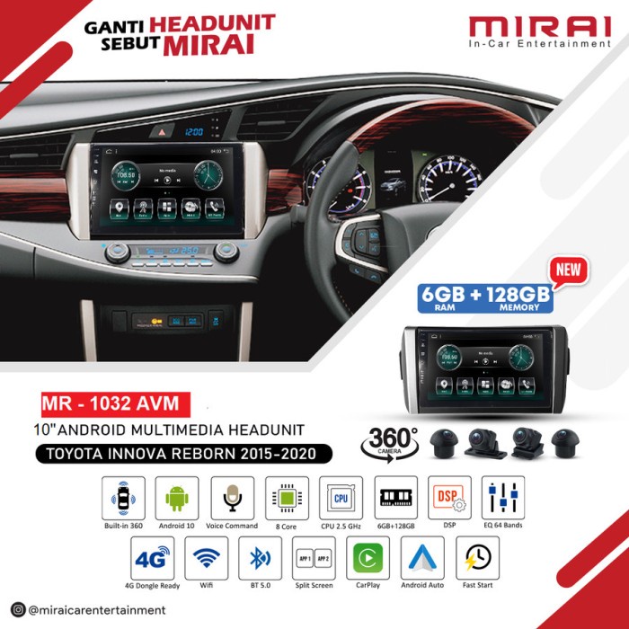Jual Update!! Headunit Android Innova Rern Mirai AVM + Kamera 360 3D 6/ ...