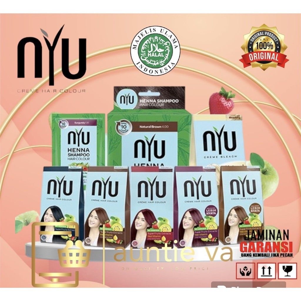 Jual NYU Creme Hair Colour Natural Pewarna Rambut black brown blue ...