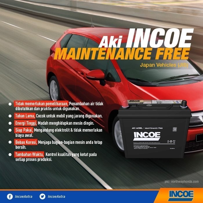 Jual Aki Mobil All New Avanza 2022 Incoe Mf Ns40Zl Aki Kering 12V / 35 ...
