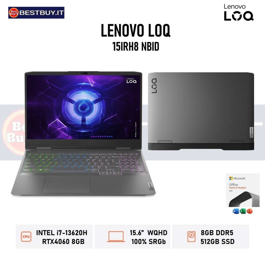 Jual LENOVO LOQ 15IRH8 NBID i7-13620H 8GB 512GB RTX4060 15.6