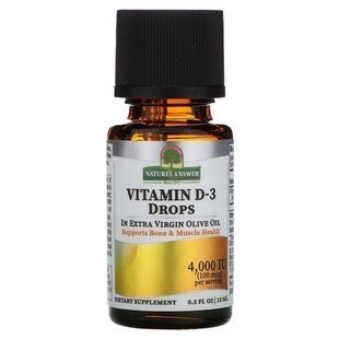 Jual Suplemen Vitamin D3 D 3 Drops 4000 IU Natures Answer 15ml | Shopee ...