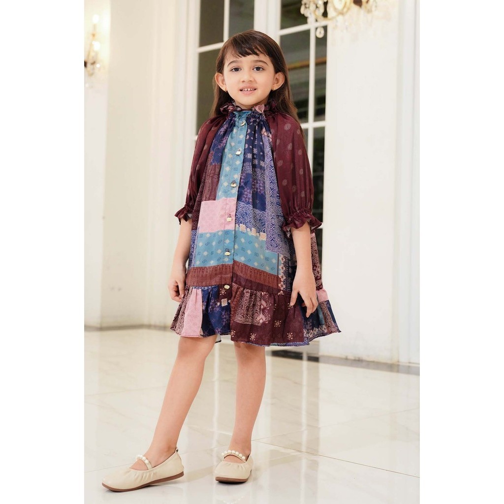 Benang Pelangi Kemuning Texture Dress - Maroon