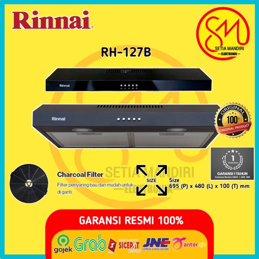 Jual Rinnai Rh-127B 127 B Slim Cooker Hood 70Cm Led Lamp 70 Cm Asap ...