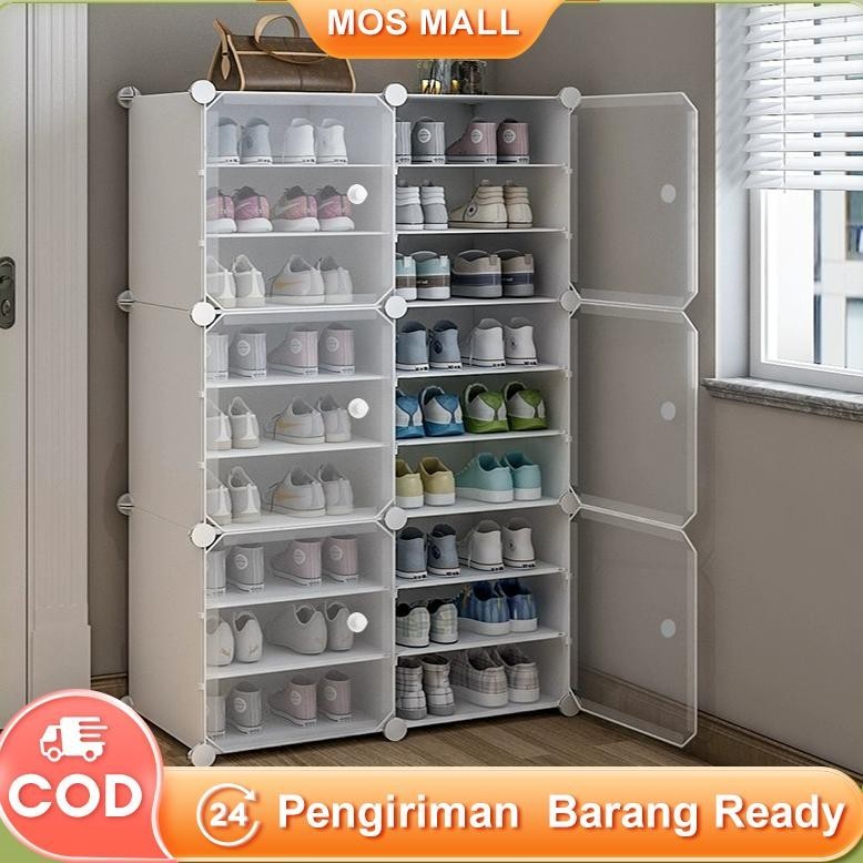 Jual Rak Sepatu Tertutup Anti Debu Rak Sepatu 8 Susun Plastik Lemari ...