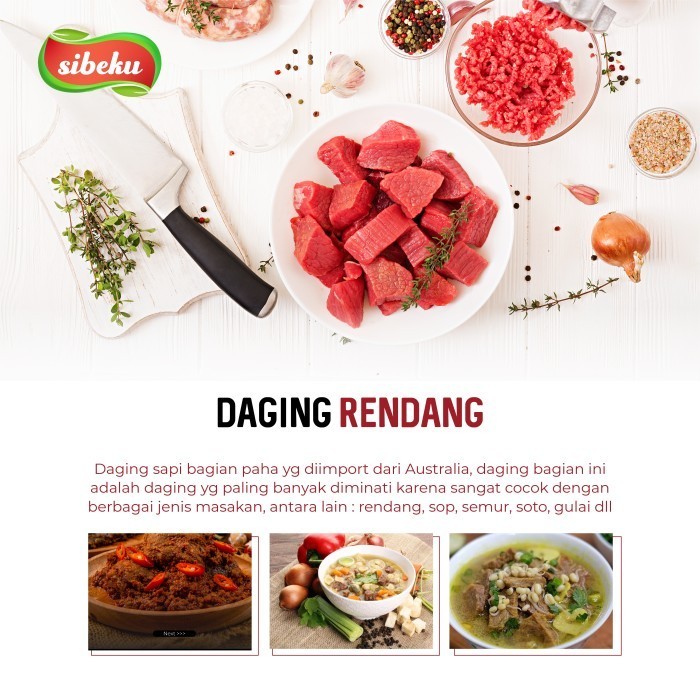 Jual Uinn - Daging Sapi Rendang Halal 1 Kg Frozen Food Import Aus ...
